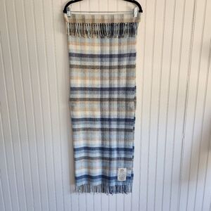 AVOCA The Mill Blue Cashmere Wool Blend Ireland Handwoven Throw Blanket
